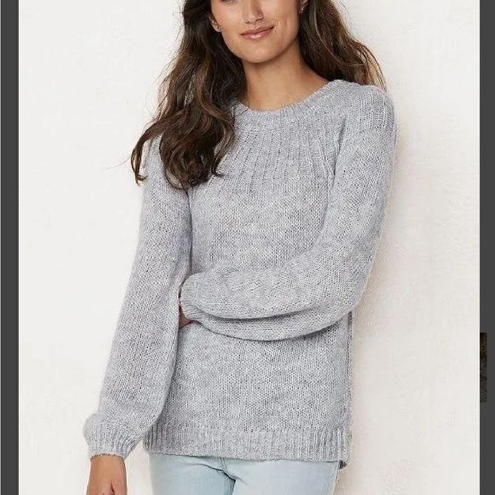 LC Lauren Conrad Lauren Conrad Gray Bow Back Sweater Size XL